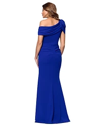 Xscape Petite One-Shoulder Scuba Crepe Gown