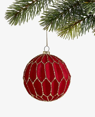Holiday Lane Berry Tones Red Honeycomb Ball Ornament, Macy's Exclusive
