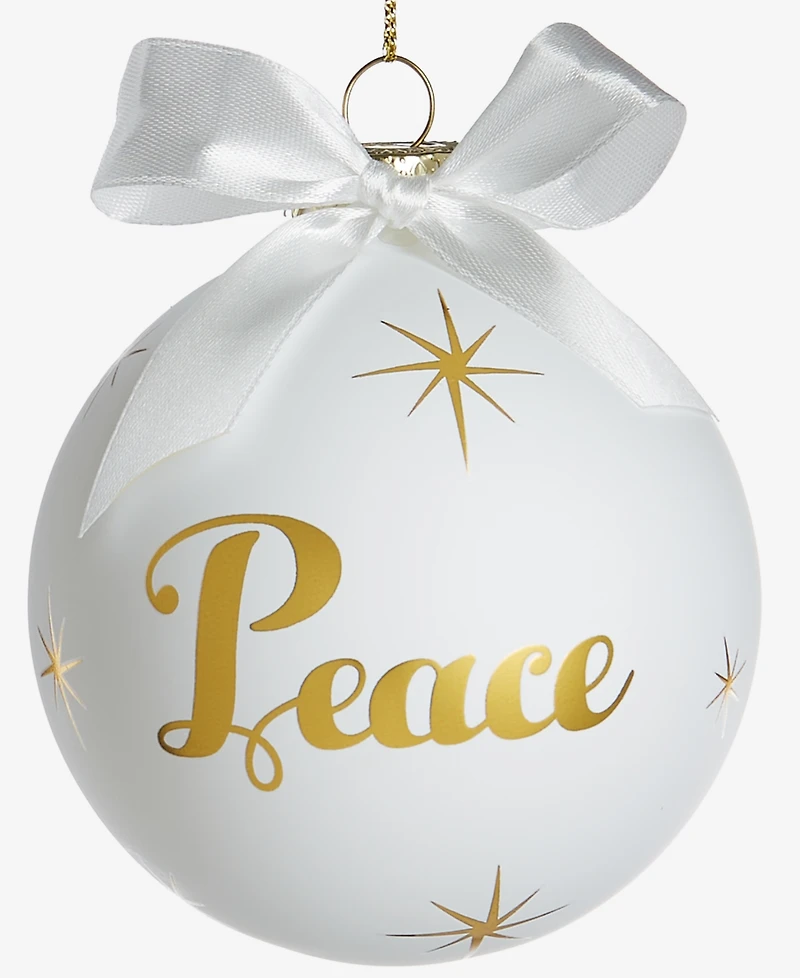 Holiday Lane Blessed Glass Peace 2025 Ball Ornament, Macy's Exclusive