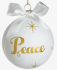 Holiday Lane Blessed Glass Peace 2025 Ball Ornament, Macy's Exclusive