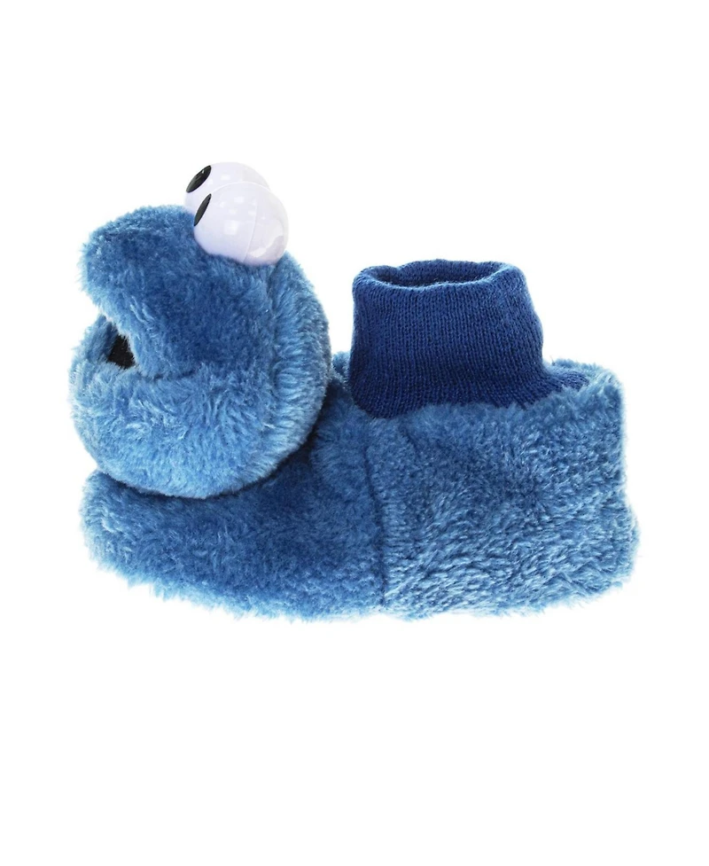 Sesame Street Toddler Boys and Toddler Girls Happy Cookie Monster Dual Sizes Slippers