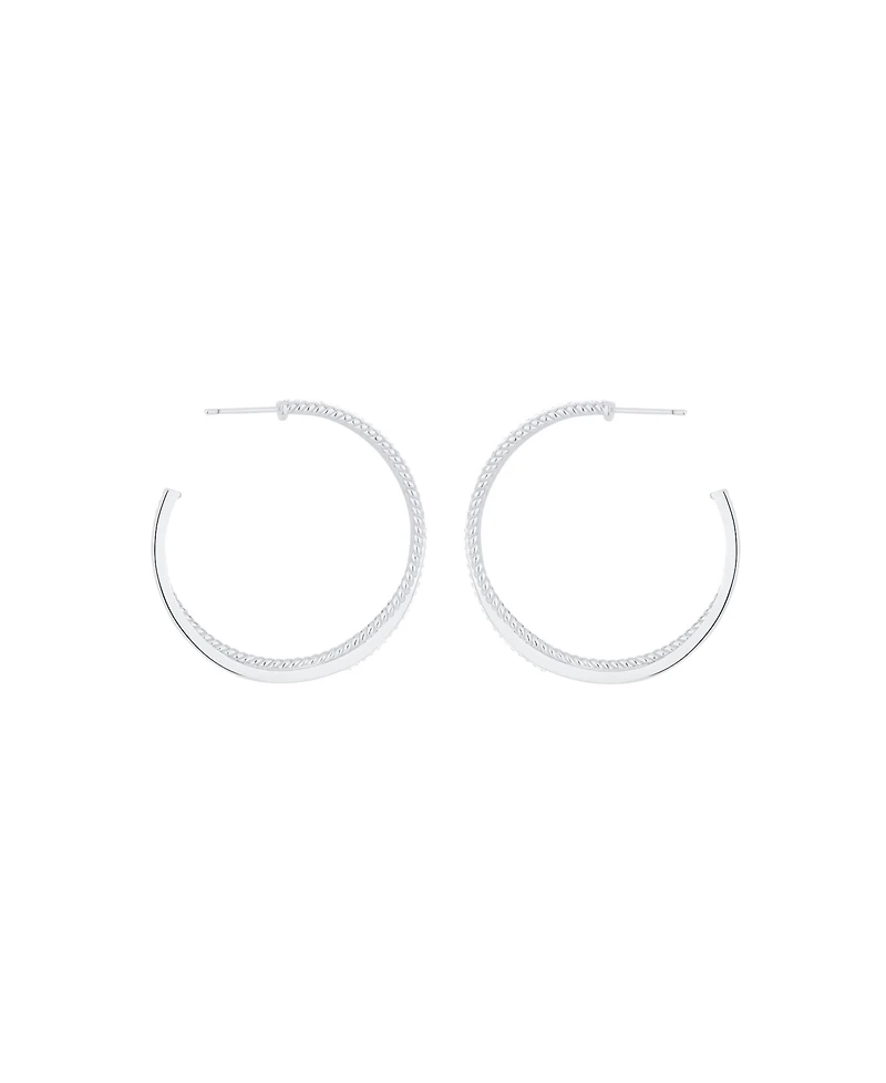 And Now This Crystal Twisted Rope C Hoop Earrings