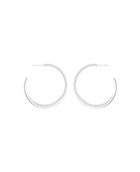 And Now This Crystal Twisted Rope C Hoop Earrings