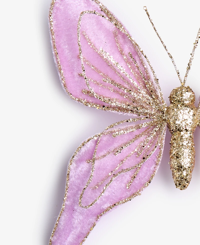 Holiday Lane Enchanted Forest Purple Glitter Butterfly Ornament, Macy's Exclusive