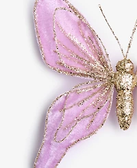Holiday Lane Enchanted Forest Purple Glitter Butterfly Ornament, Macy's Exclusive