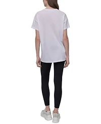 Dkny Sports Women's Rhinestone-Logo Drop-Shoulder T-Shirt