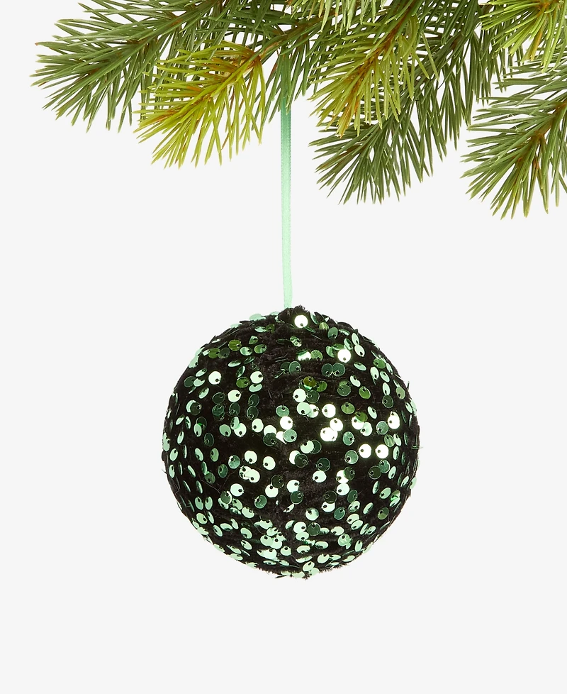 Holiday Lane Enchanted Forest Green Sequin Ball Ornament, Macy's Exclusive