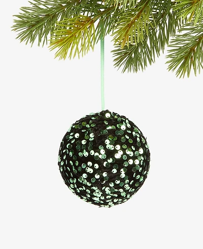 Holiday Lane Enchanted Forest Green Sequin Ball Ornament, Macy's Exclusive
