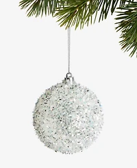 Holiday Lane Iced Delight Glitter Beaded Snowball Ornament, Macy's Exclusive
