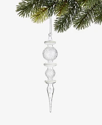 Holiday Lane Iced Delight Glass Bubble Finial Ornament, Macy's Exclusive