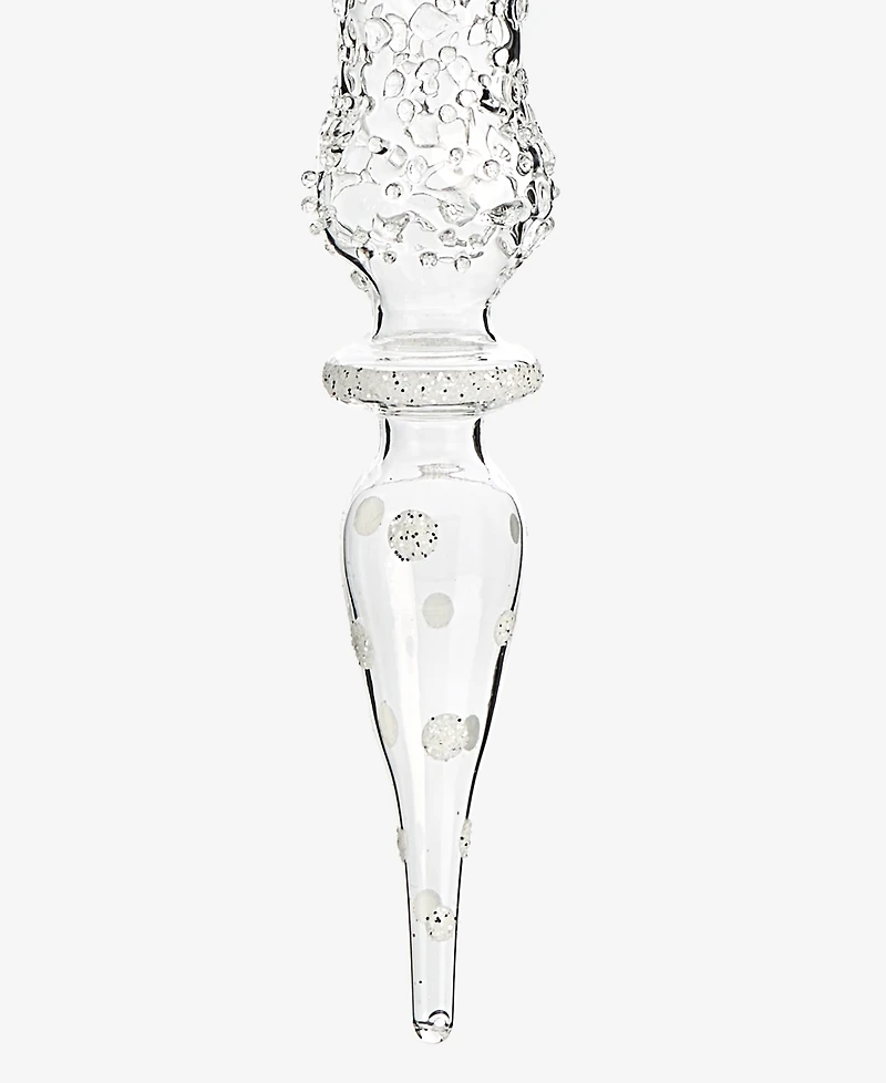 Holiday Lane Iced Delight Glass Finial Ornament, Macy's Exclusive