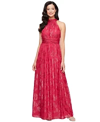 Sl Fashions Women's Burnout Chiffon Sleeveless Gown