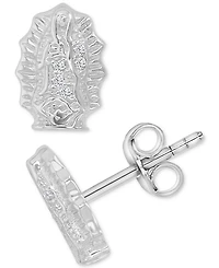 Cubic Zirconia Sculptural Stud Earrings in Sterling Silver