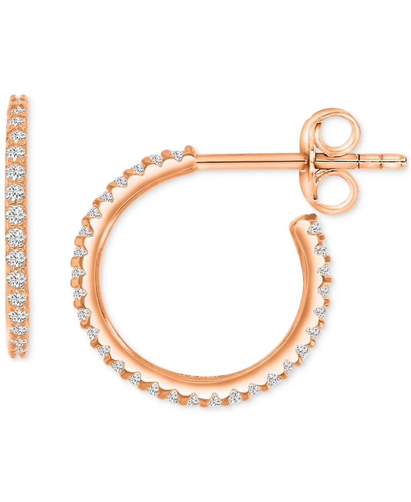Cubic Zirconia Small Hoop Earrings (1/2 ct. t.w.) in 14k Gold-Plated Sterling Silver, 0.62"