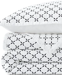 Lands' End Embroidered Diamond Double Voile Quilt