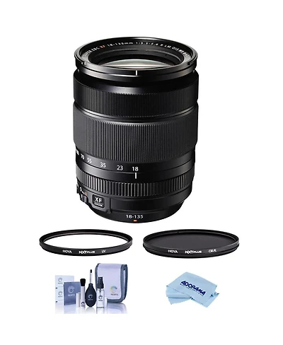 Fujifilm Xf 18-135mm f/3.5-5.6 R Lm Ois Wr Lens, Bundle with Hoya Nxt Plus 67mm Cpl Filter, 67mm Uv Lens Filter, Cleaning Kit, Microfiber Cloth