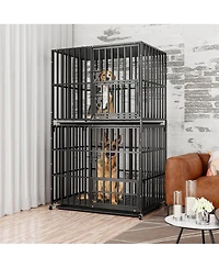 Bingopaw Stackable Heavy-Duty Dog Cage With Casters and Tray