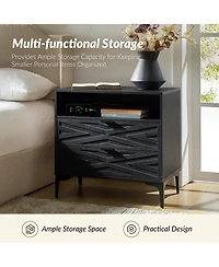 Auguste 2-Drawer Nightstand with Charging Port