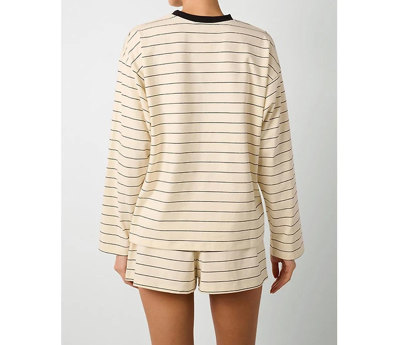 WeWoreWhat Women's Long Sleeve Stripe Boxy Shirt