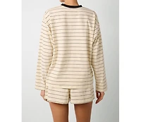 WeWoreWhat Women's Long Sleeve Stripe Boxy Shirt