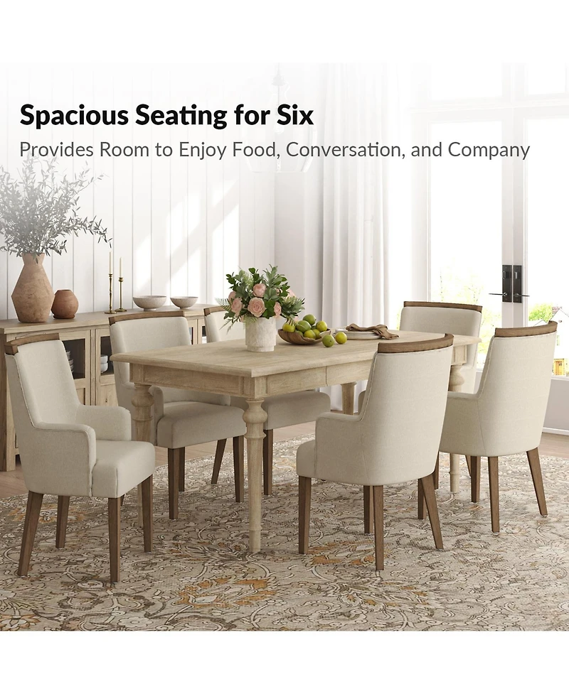 Pintu Farmhouse Dining Table With Drawer