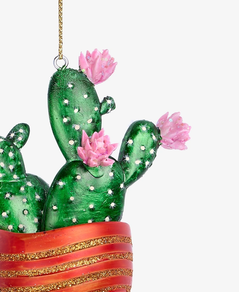 Holiday Lane Eclectic Charm Glass Potted Cactus Ornament, Macy's Exclusive