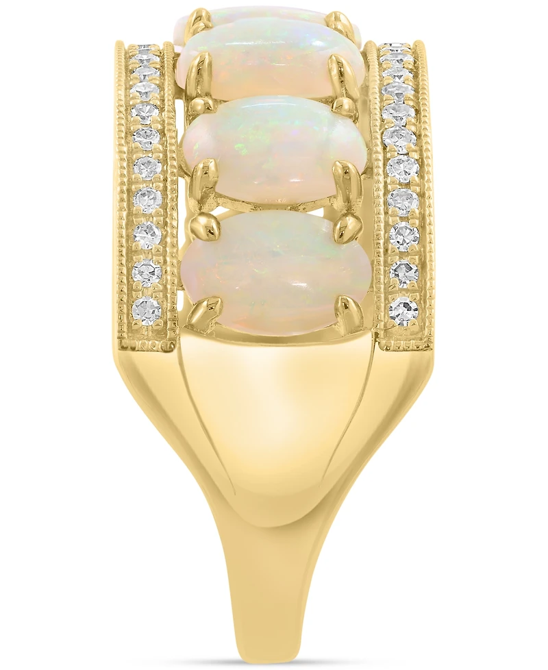Effy Opal (2 ct. t.w.) & Diamond (1/5 ct. t.w.) Oval Channel Ring in 14k Gold