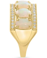 Effy Opal (2 ct. t.w.) & Diamond (1/5 ct. t.w.) Oval Channel Ring in 14k Gold