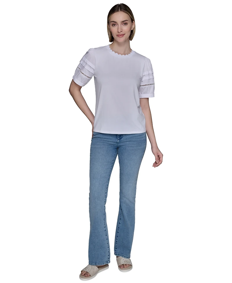 Karl Lagerfeld Paris Women's Logo-Trim Top