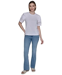 Karl Lagerfeld Paris Women's Logo-Trim Top