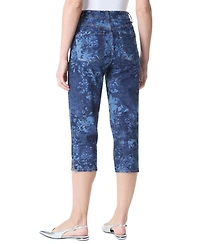 Gloria Vanderbilt Women's Amanda Printed Slit Capri Jeans