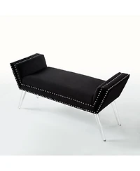 Upholstered Velvet Bench – Chic Accent Bench with Soft Cushion for Bedroom, Entryway, or Living Room