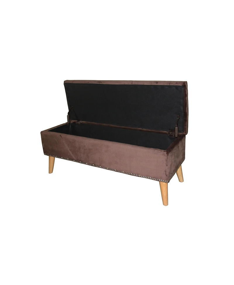 Cozy Suede Storage Bench for Entryway or Living Room Organization