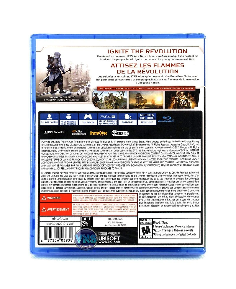 Assassin's Creed Iii: Remastered for PlayStation 4