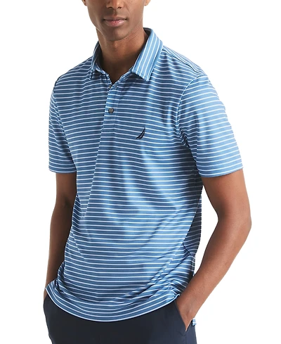 Men's Classic-Fit Stripe Moisture Wicking Performance Golf Polo Shirt