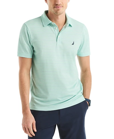 Men's Classic-Fit Stripe Moisture Wicking Performance Golf Polo Shirt