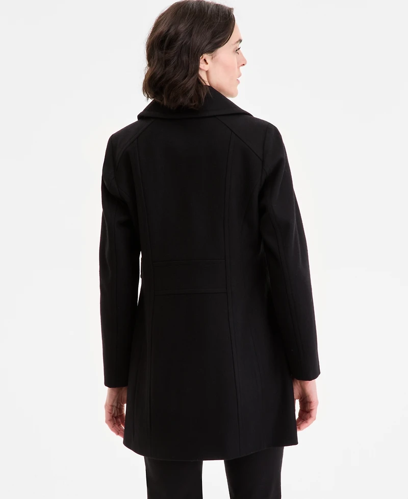 Anne Klein Women's Single-Breasted Notched-Collar Peacoat