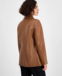 Anne Klein Women's Zip-Front Leather Jacket