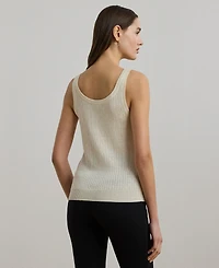 Lauren Ralph Women's Rib-Knit Linen-Blend Sweater Tank Top