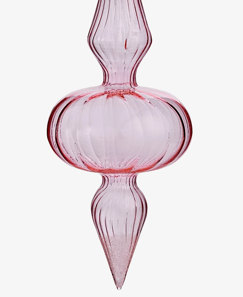 Holiday Lane Pastel Shine Pink Glass Finial Drop Ornament, Macy's Exclusive