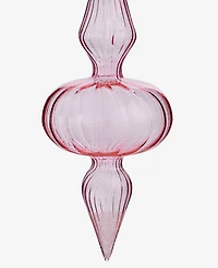 Holiday Lane Pastel Shine Pink Glass Finial Drop Ornament, Macy's Exclusive