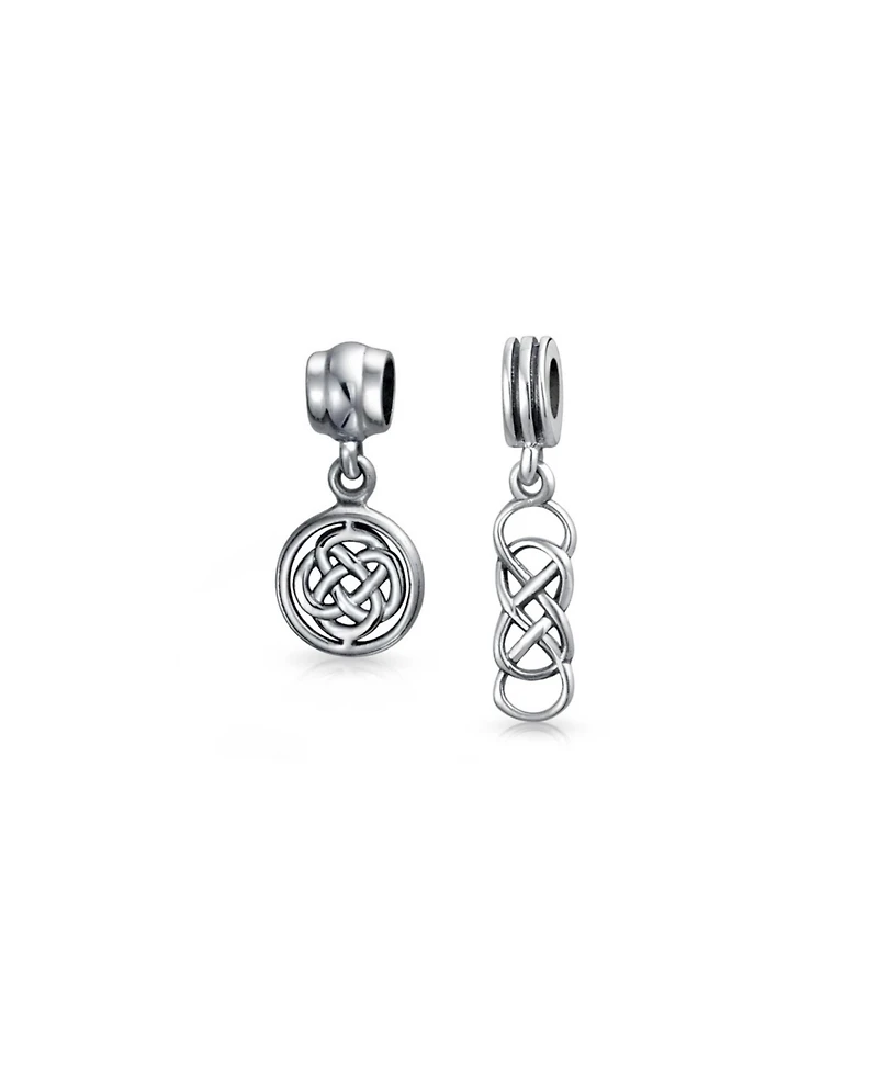 Bling Jewelry Set of 2 Romantic Celtic Love Knot Infinity Dangle Charm Bead Sterling Silver