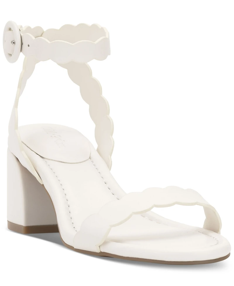On 34th Women's Pathina Scalloped Block Heel Sandals