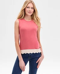Nautica Jeans Women's Cotton Scalloped-Hem Tank Top