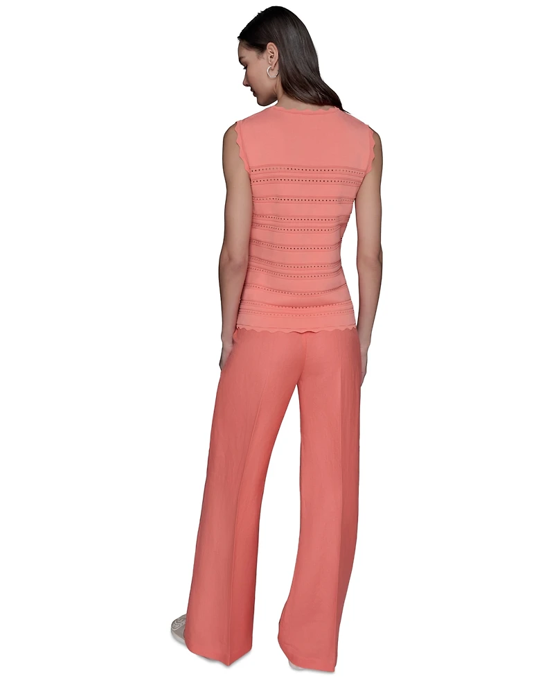 Karl Lagerfeld Paris Women's Scalloped-Trim Sweater