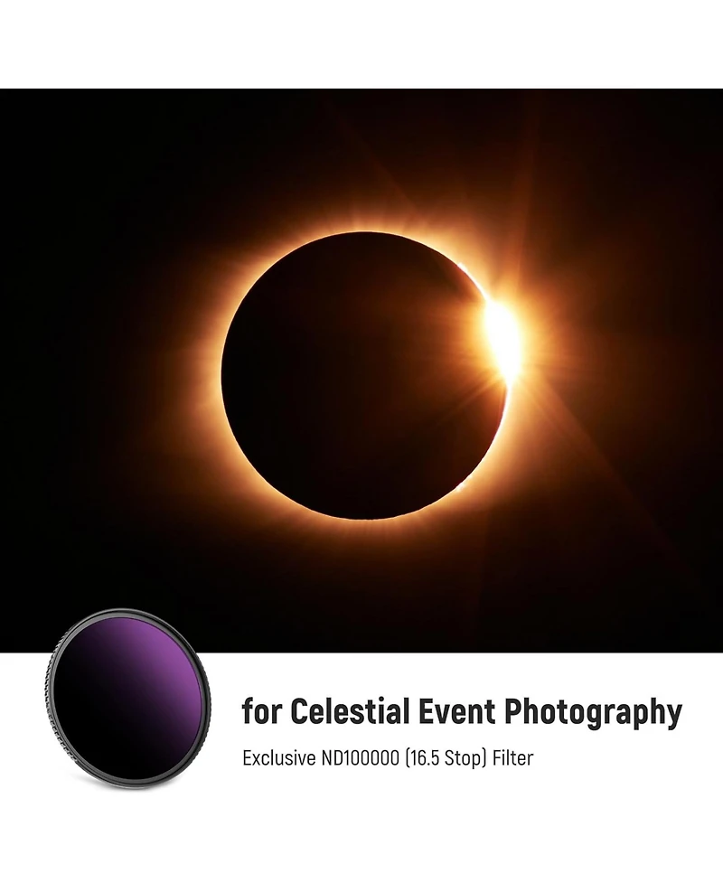 Neewer 52mm ND100000 (16.5 Stop) Neutral Density Filter – Ultra Dark Hd Optical Glass with Multi-Coating for Celestial Event Photography