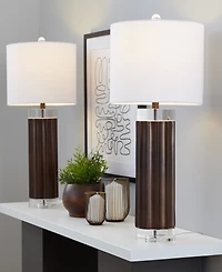 Lumisource 29.25" Polyresin Cylinder Table Lamp, Set of 2