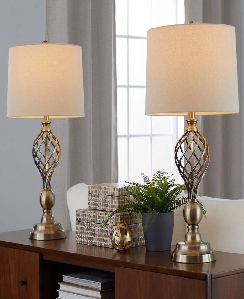 Lumisource 29" Metal Linx Twist Contemporary Table Lamp, Set of 2