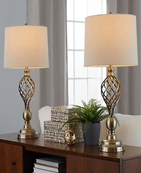 Lumisource 29" Metal Linx Twist Contemporary Table Lamp, Set of 2