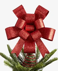 Holiday Lane Heritage Red Glitter Gift Bow Tree Topper, Macy's Exclusive